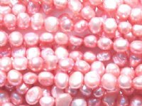 FWP 16inch Strand of 6x5mm Dark Pink Pearls